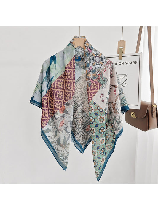 Scarvii - Eclectic Printed Patchwork Square Scarf