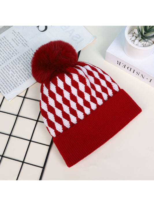 Haila - Women's Winter Plaid Beanie with Fleece Lined