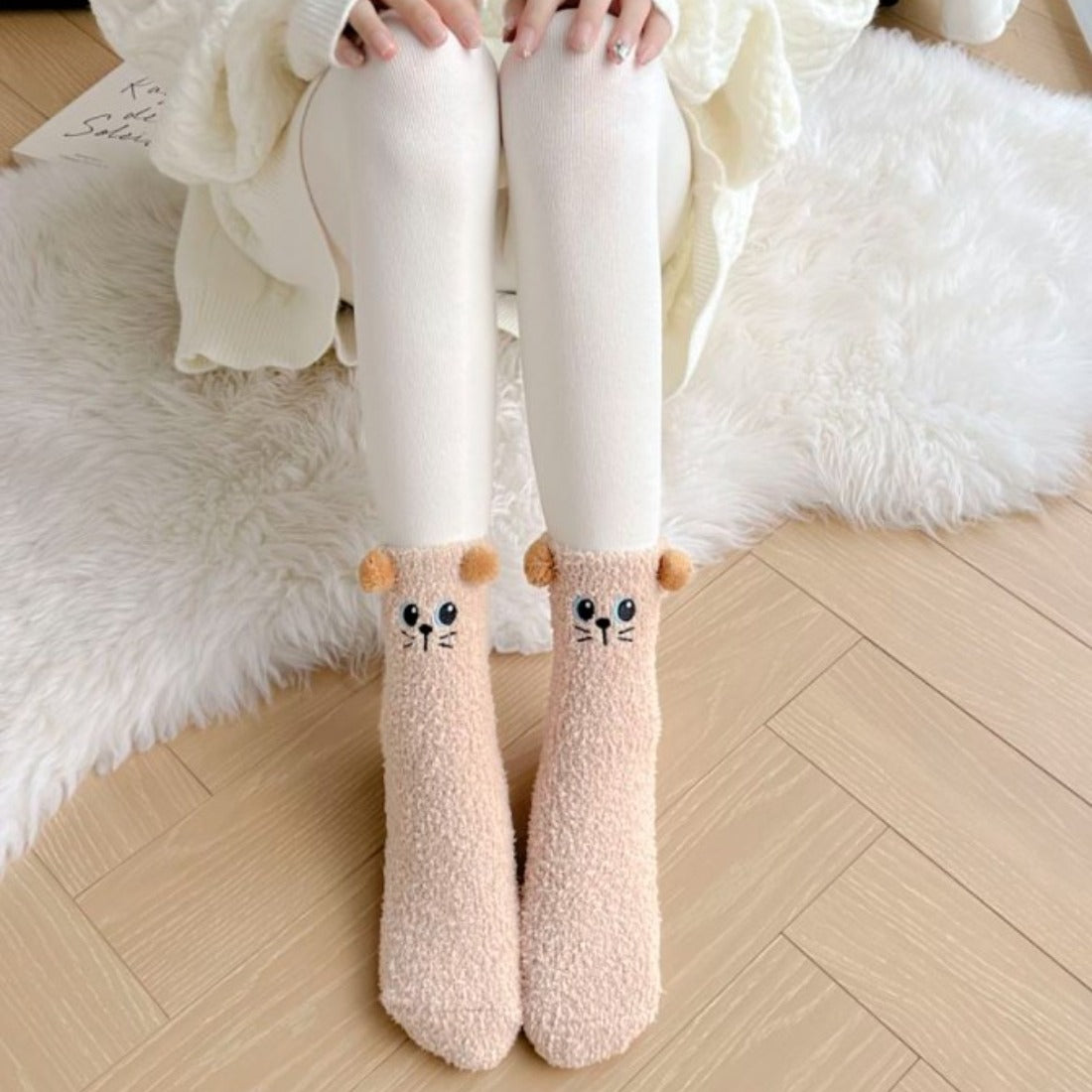 Rufia - Cute Animal Print Towel Socks