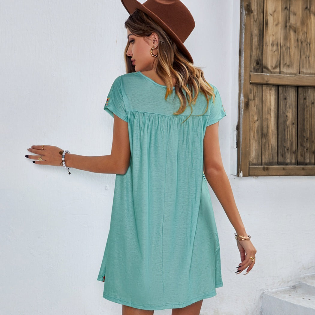 Troposa - Flowy Boho Print Dress for Everyday Wear