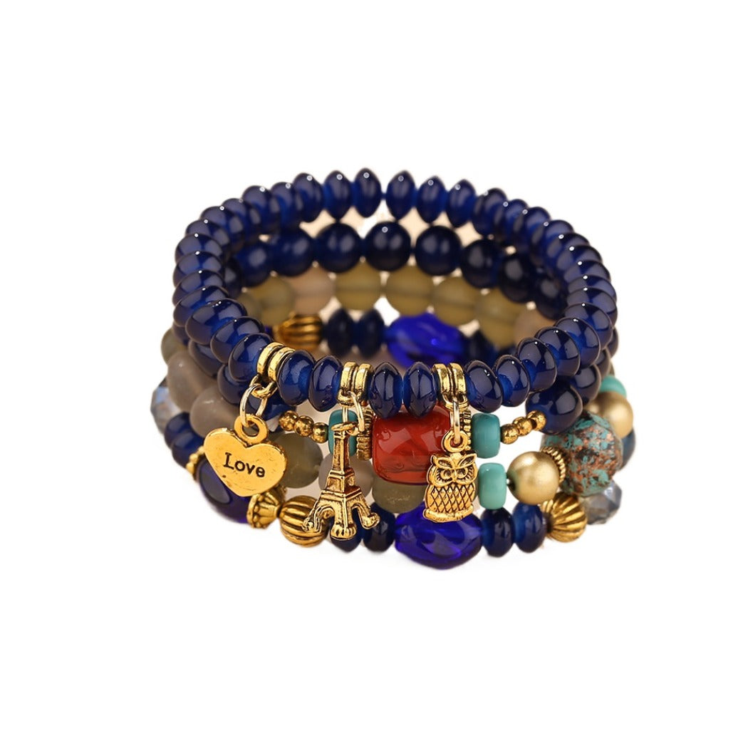 Bauai - 4-in-1 Stylish Charm Stackable Bracelet Set With Pendants