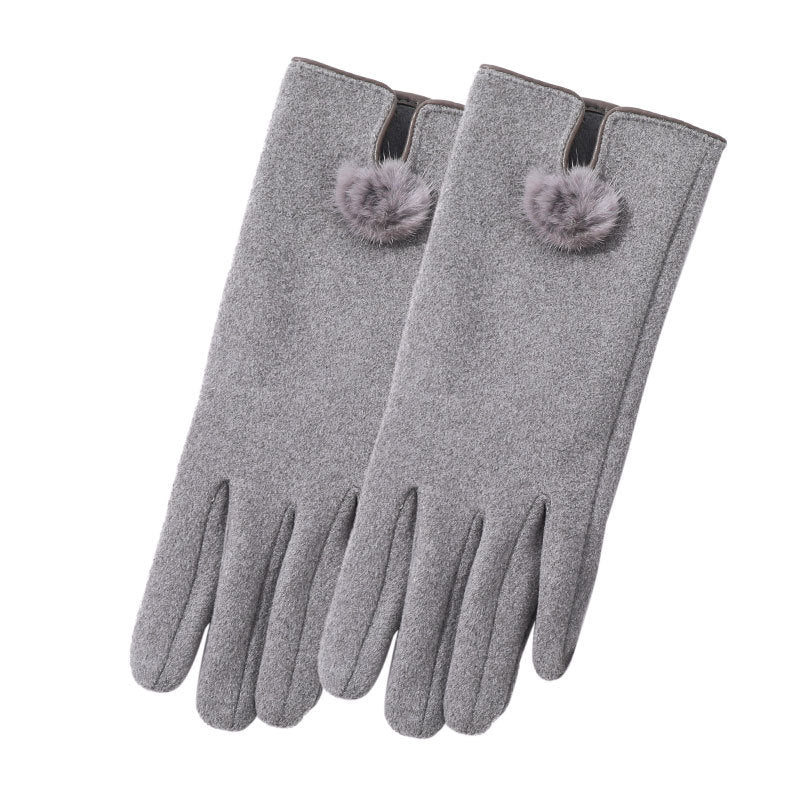 亚马逊新款冬季保暖德绒手套女防寒触屏手套男户外滑雪骑行手套女