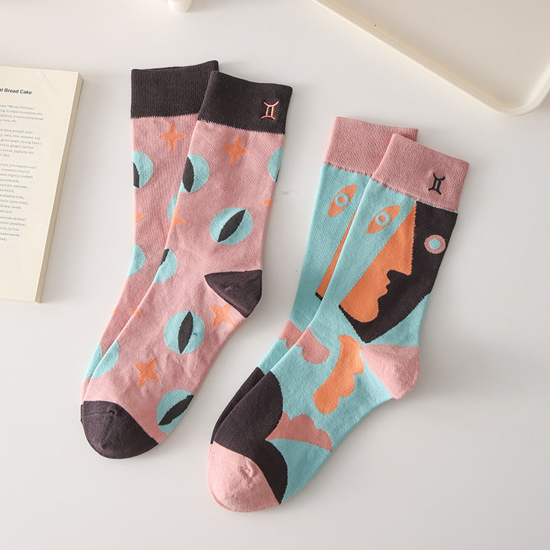 Rufia - 4 Pairs Zodiac Sign Socks