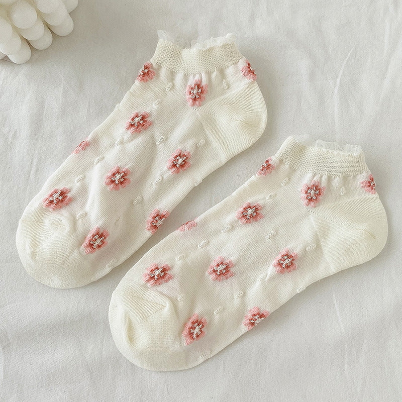 Rufla - Summer Blossom Pattern Low-Cut Socks