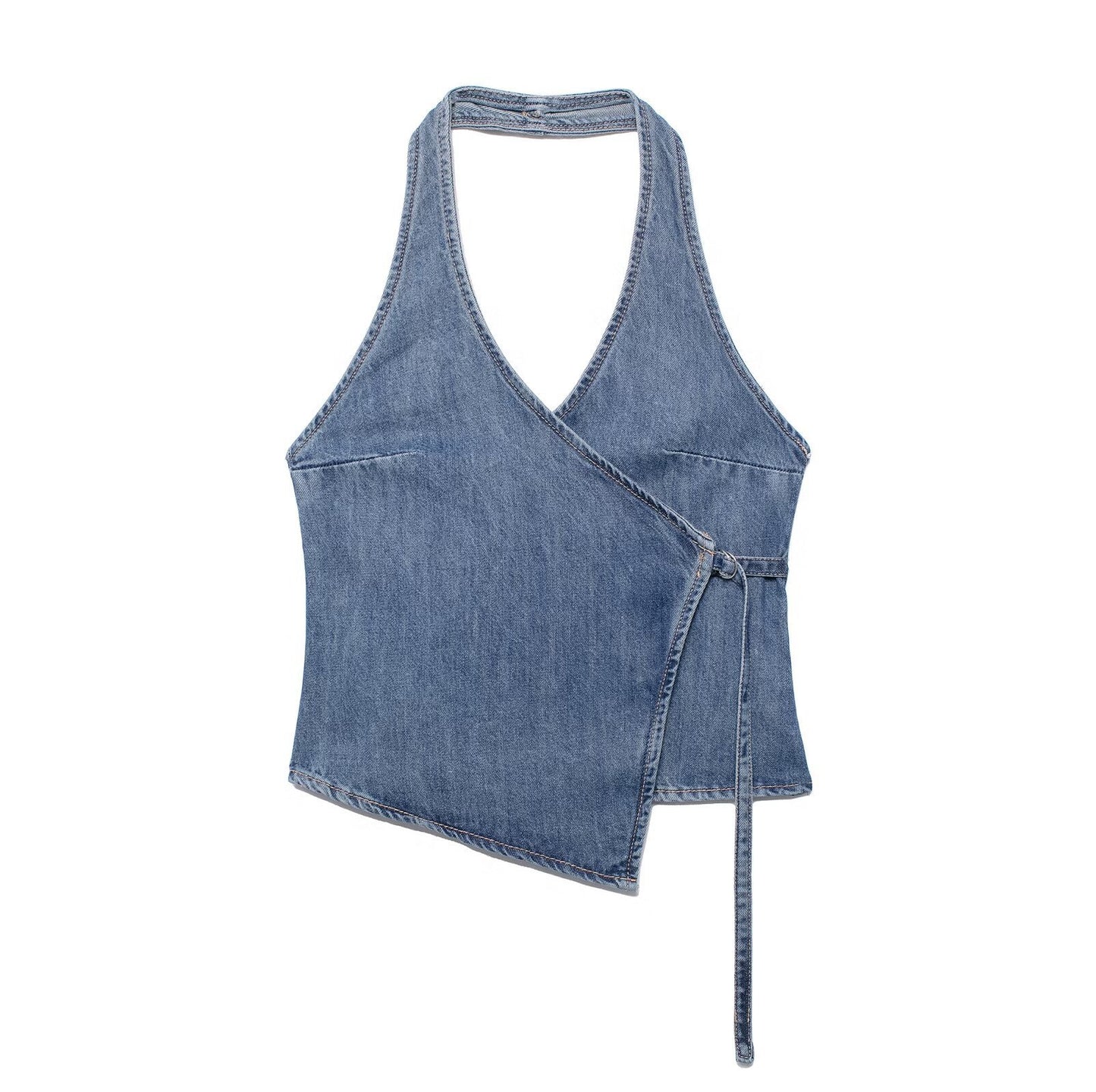 Vesty - Denim Halter Neck Top - Summer Chic