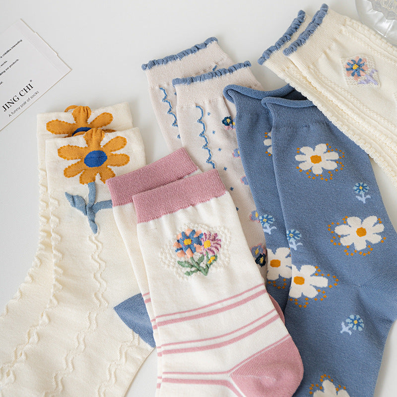 Rufia - Blossom Beauty 3D Floral Embellished Socks