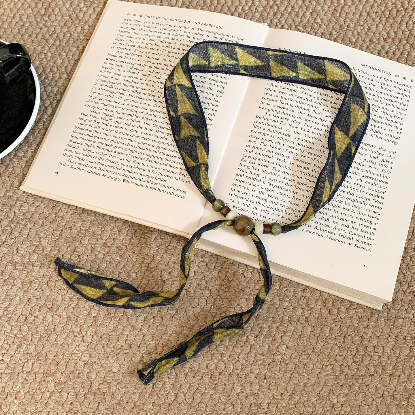 Scarvii Beaded Vintage Retro Spring Lightweight Neck Scarf product image