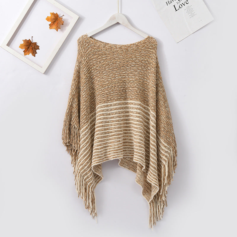 Scarvii elegant winter shawl showcased in a studio setting