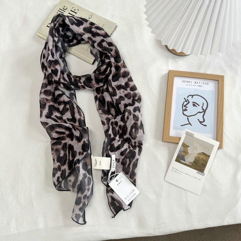 Product image for Scarvii - Sheer Printed Scarf (Leopard)