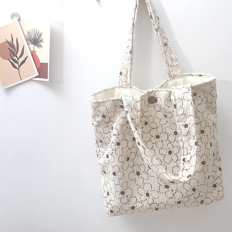 Vintage Sakura Corduroy Tote Bag