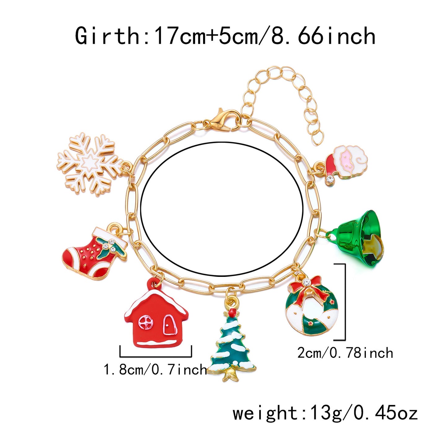 Bauai - Christmas Enamel Pendant Chain Necklace Bracelet