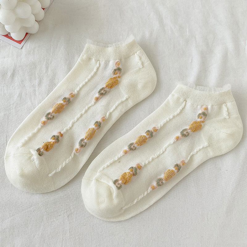 Rufla - Summer Blossom Pattern Low-Cut Socks