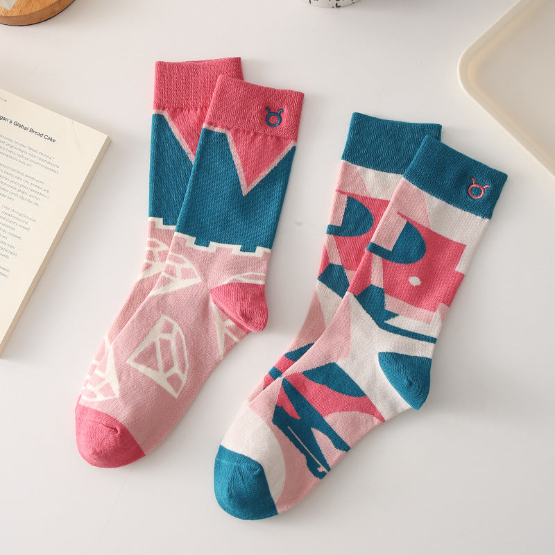 Rufia - 4 Pairs Zodiac Sign Socks