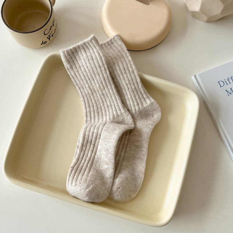 Rufia - 5-Pair Set of Solid Color Wool-Blend Socks