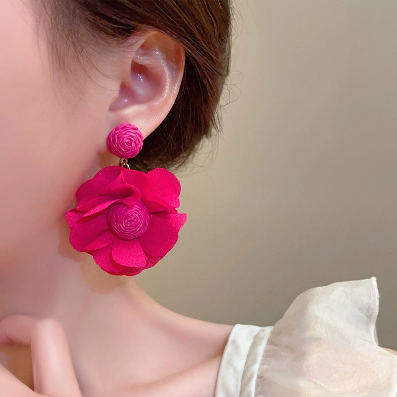 Summer Floral Fabric Earrings