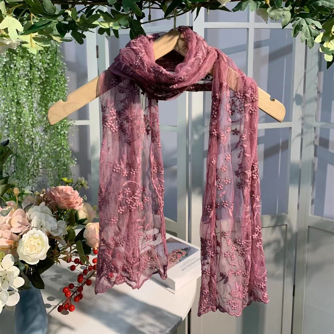 Scarvii - Embroidered Lace Shawl Scarf