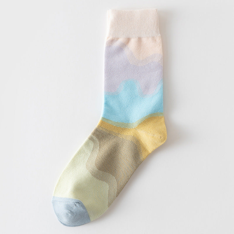 Rufia -Morandi Color Gradient Patchwork Socks