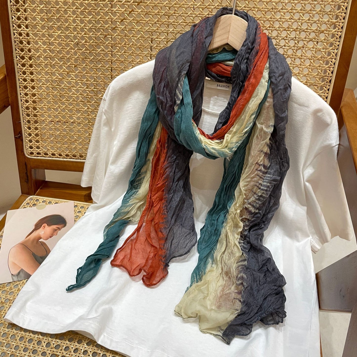 Scarvii - Color Block Long Scarf