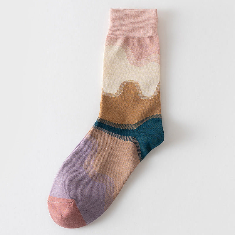 Rufia -Morandi Color Gradient Patchwork Socks