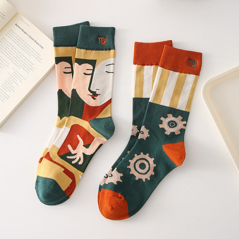 Rufia - 4 Pairs Zodiac Sign Socks