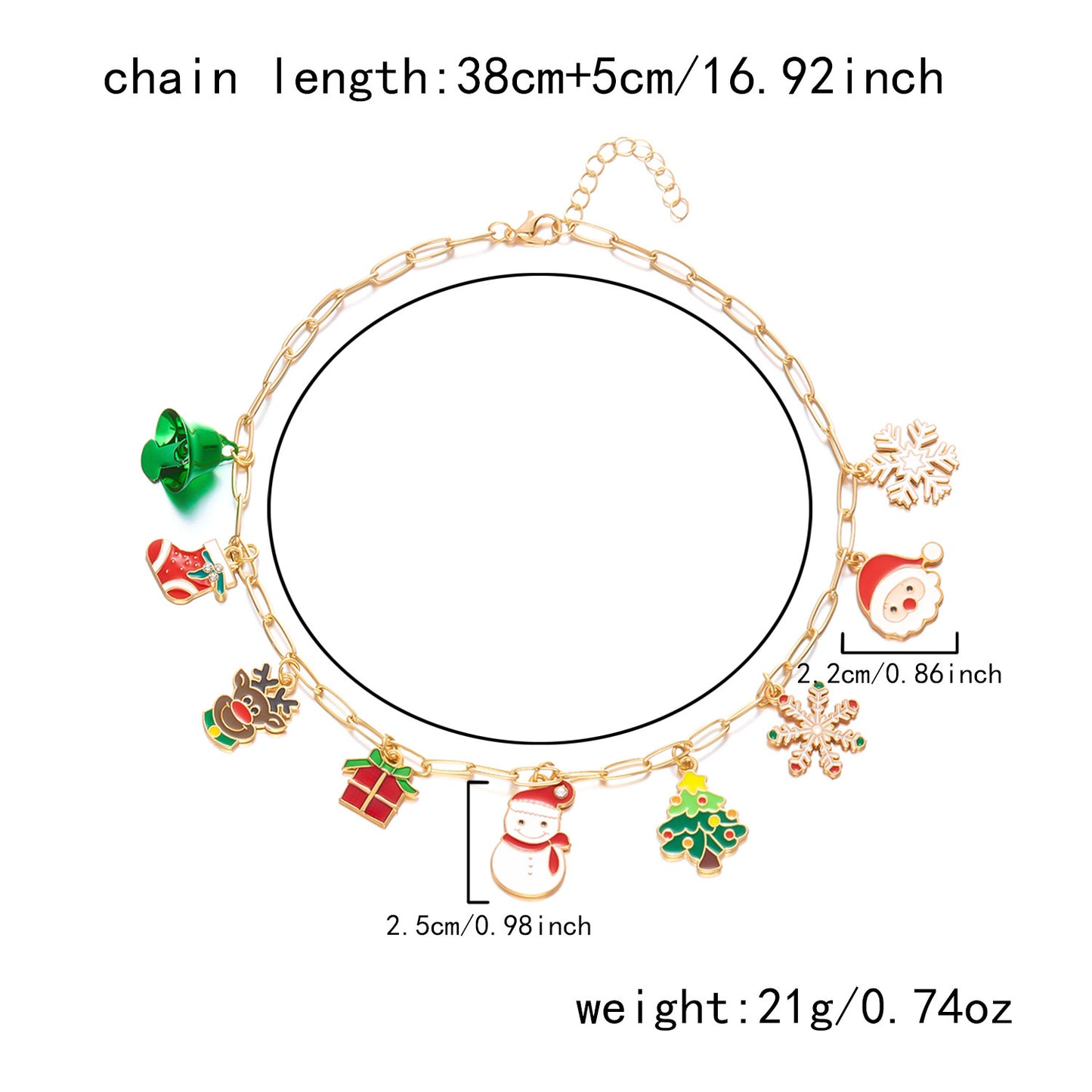Bauai - Christmas Enamel Pendant Chain Necklace Bracelet
