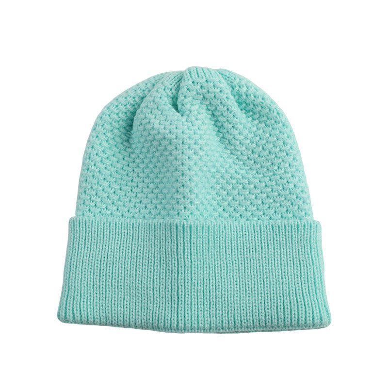 Mint ribbed cuff knit beanie product view