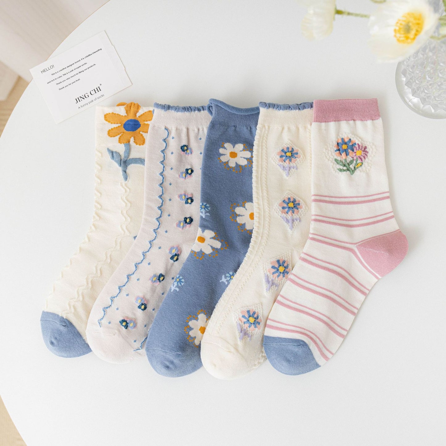 Rufia - Blossom Beauty 3D Floral Embellished Socks