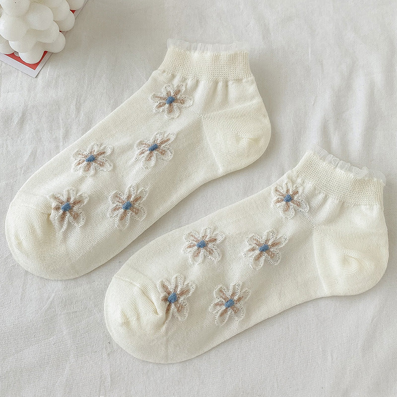 Rufla - Summer Blossom Pattern Low-Cut Socks
