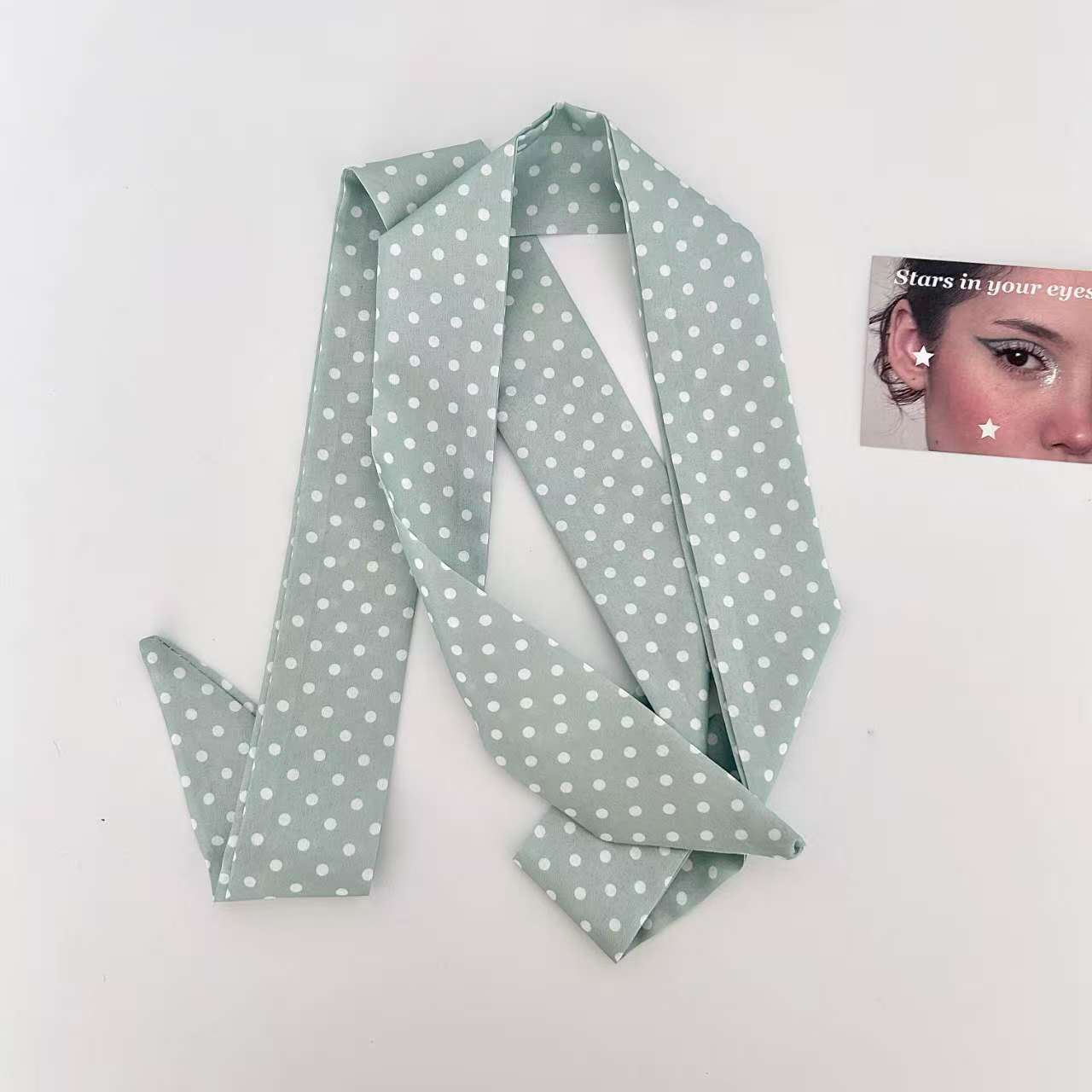 Scarvii Retro Polka Dot Print Skinny Scarf