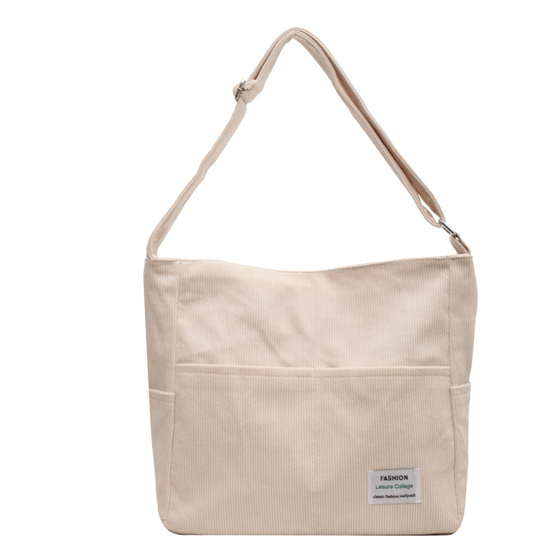 Solid Color Corduroy Crossbody Bag