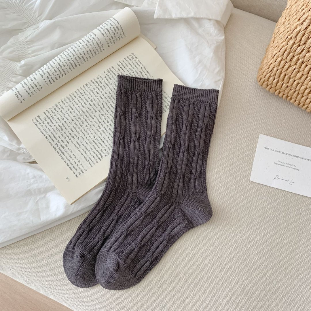 Rufia - Classic Cable Knit Crew Socks