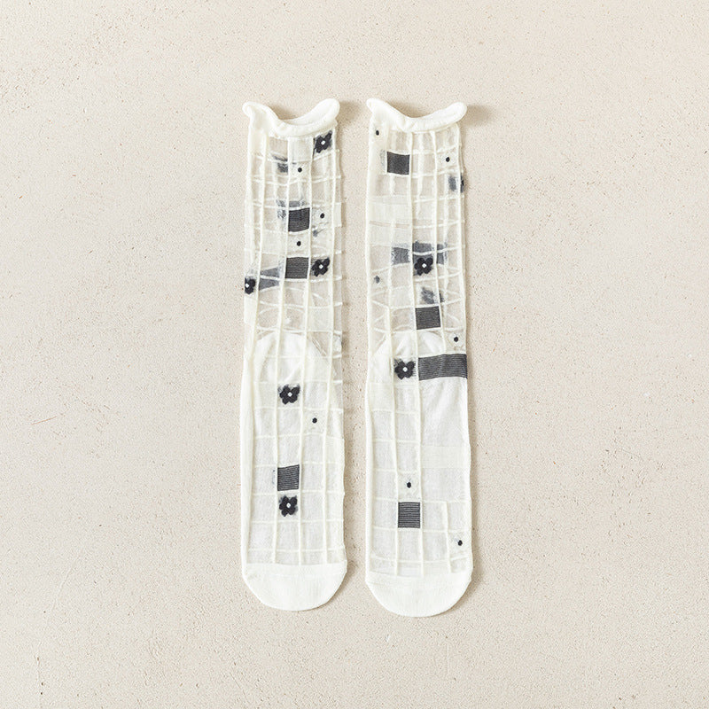 Rufia- Artistic Pattern Sheer Summer Socks