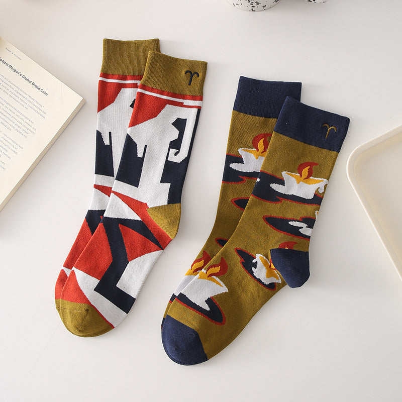Rufia - 4 Pairs Zodiac Sign Socks