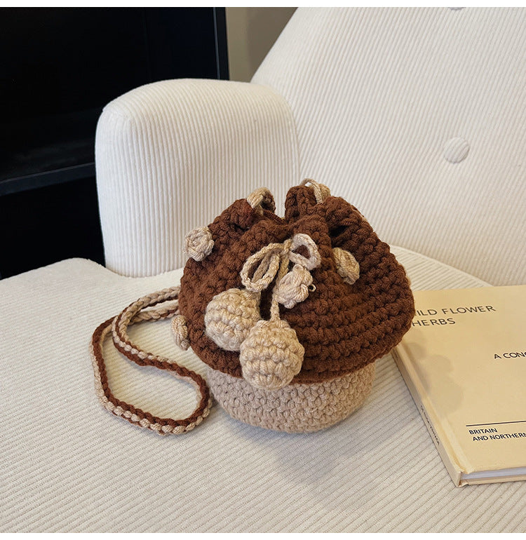 Hand-Knitted Mushroom Bag