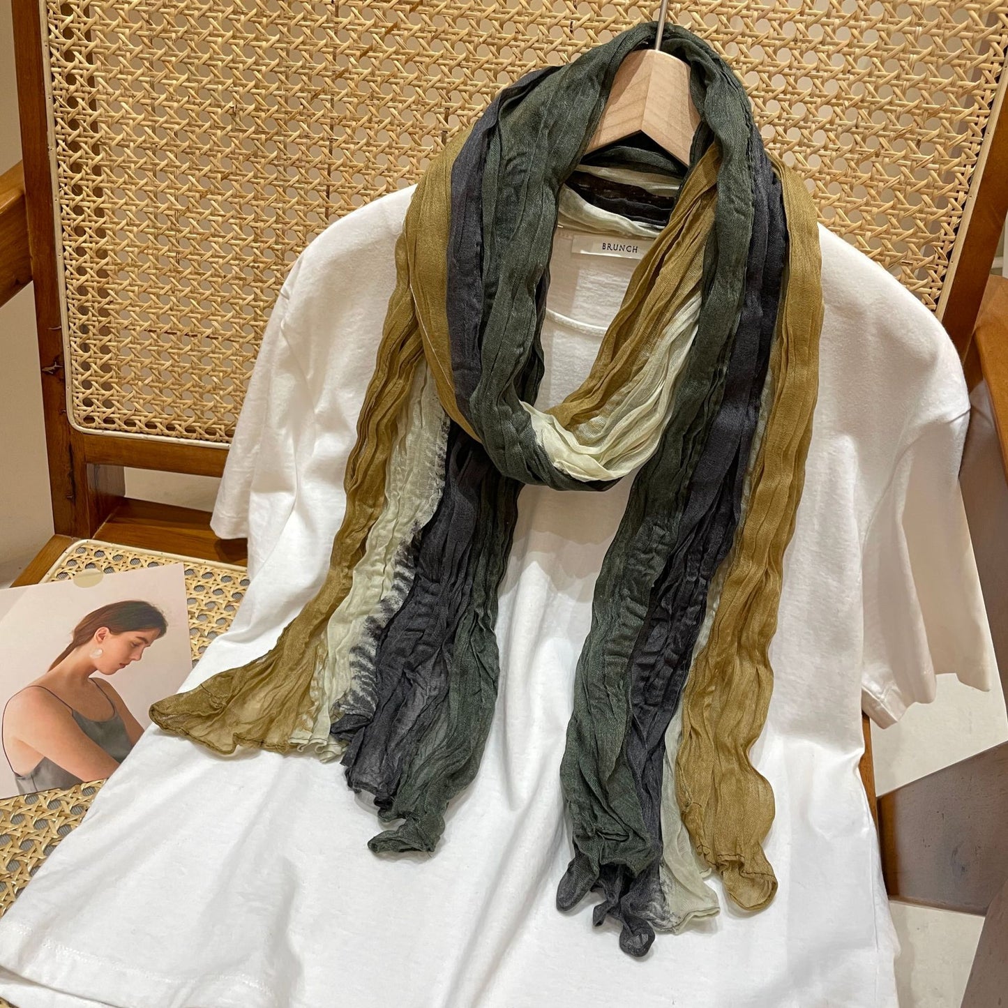 Scarvii - Color Block Long Scarf