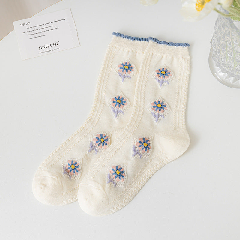 Rufia - Blossom Beauty 3D Floral Embellished Socks