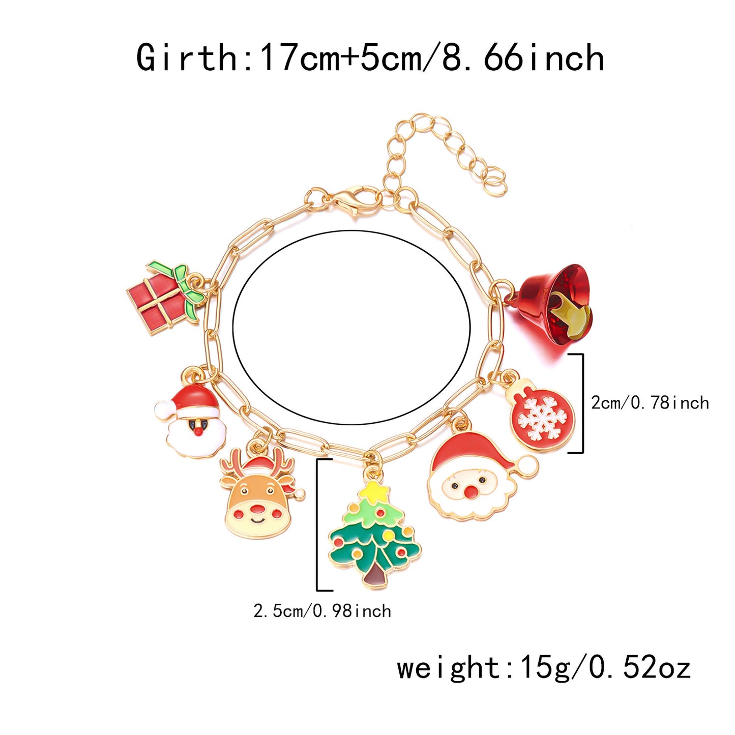 Bauai - Christmas Enamel Pendant Chain Necklace Bracelet