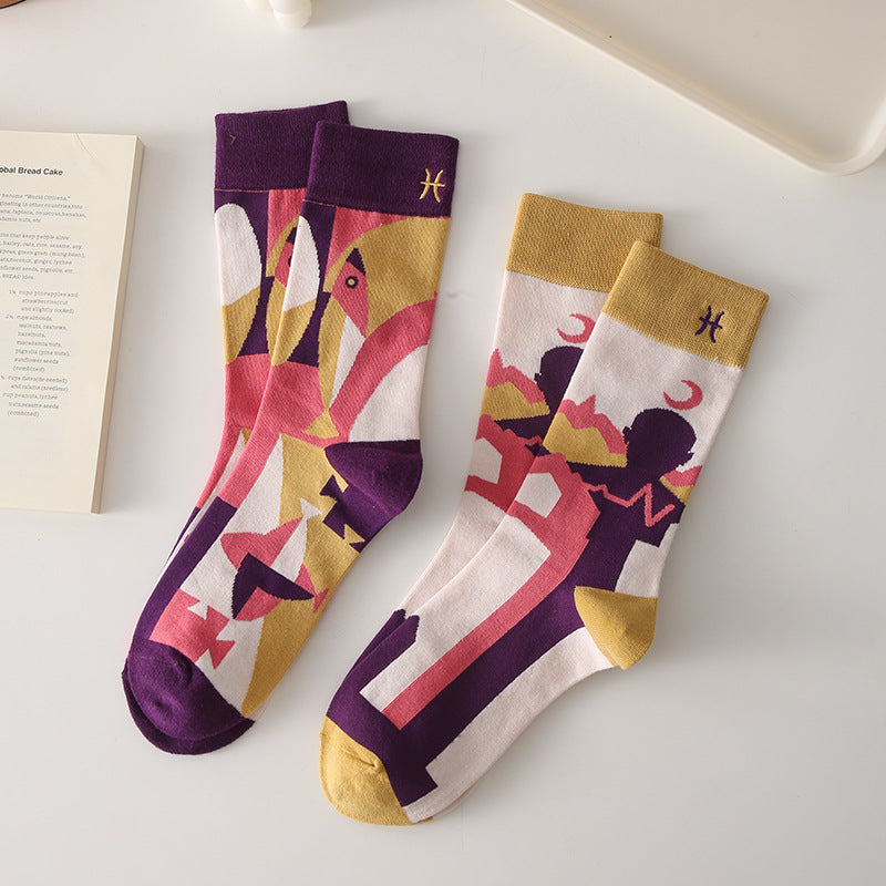 Rufia - 4 Pairs Zodiac Sign Socks