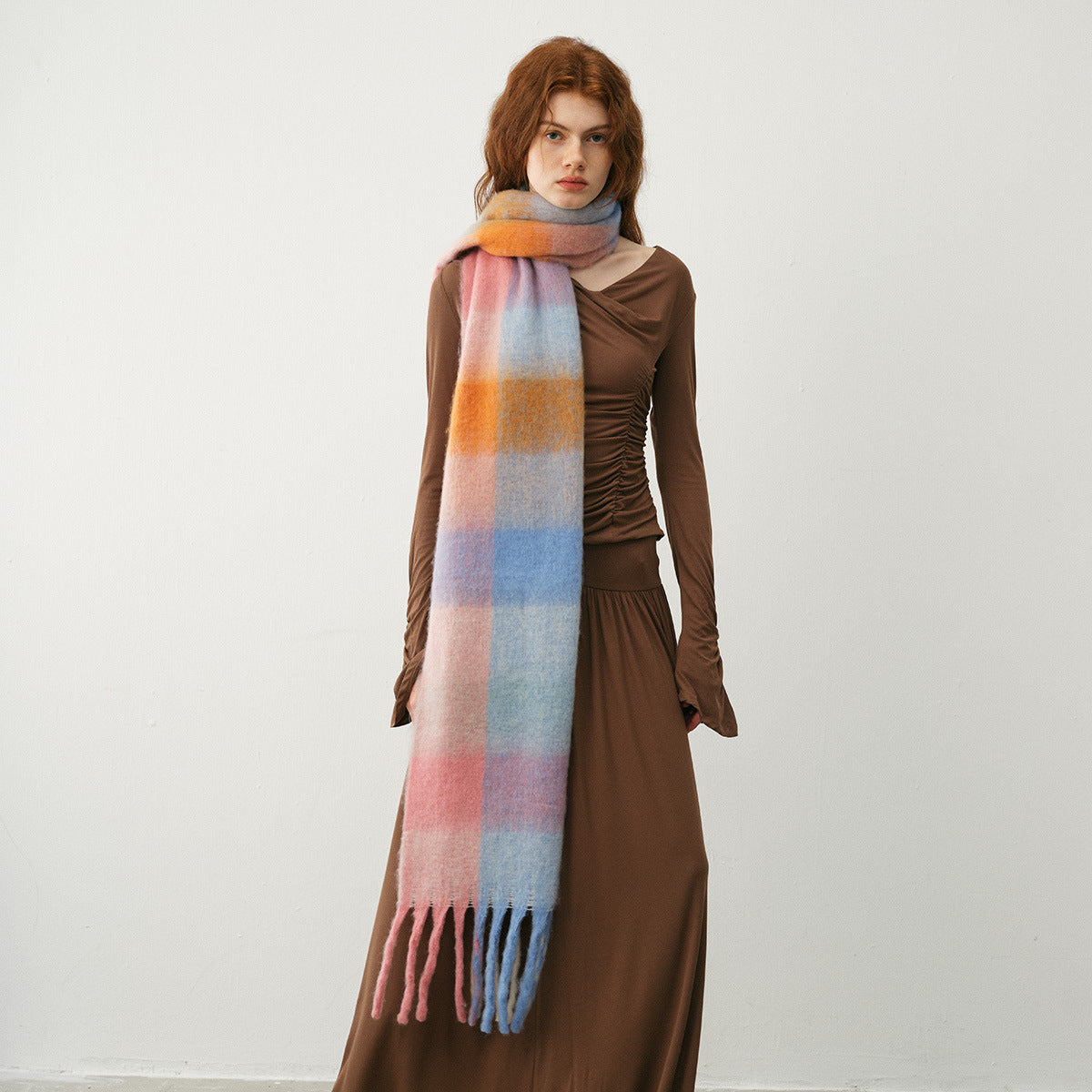 Scarvii - Marshmallow Plaid Scarf for Women