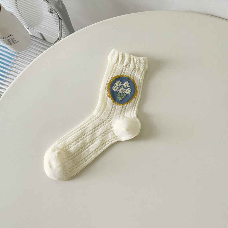 Rufia - Floral Pattern Crew Socks