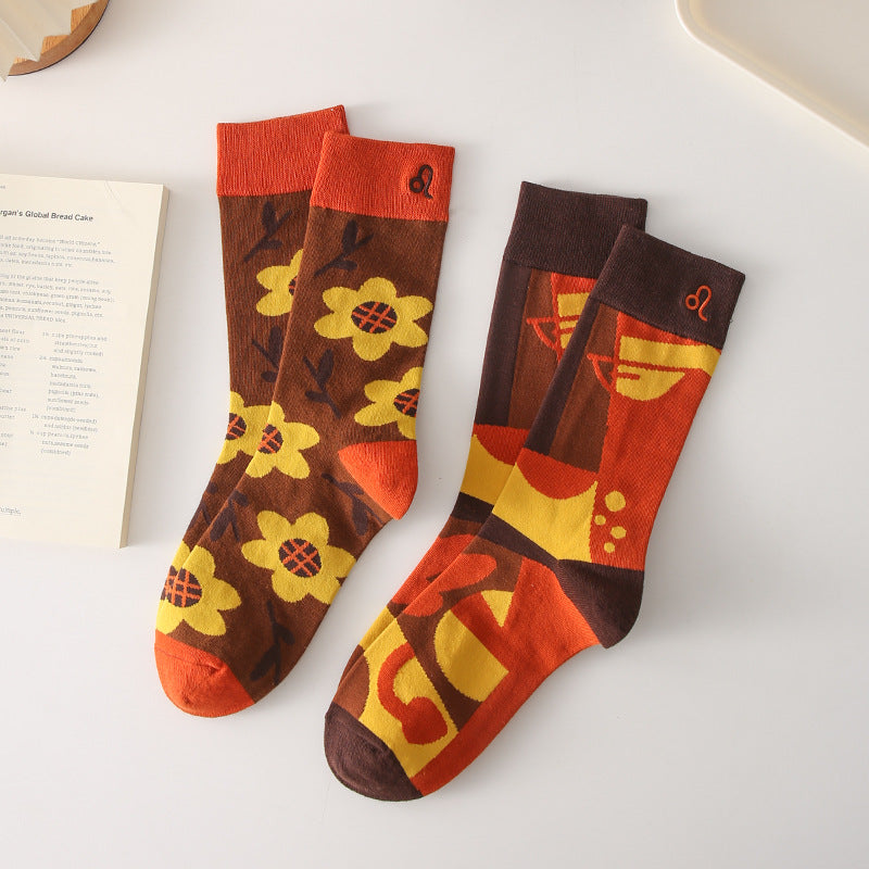 Rufia - 4 Pairs Zodiac Sign Socks