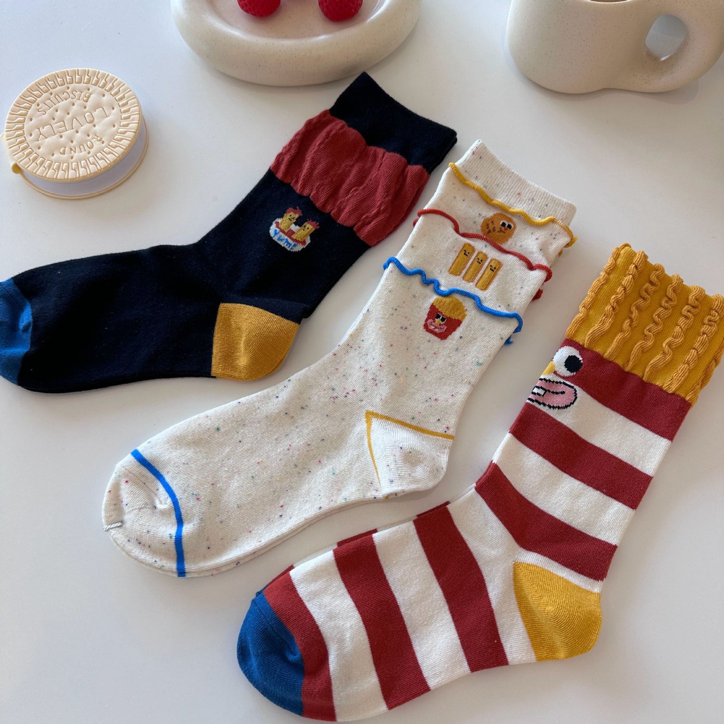 Rufia - Cute and Fun Burger & Fries Socks