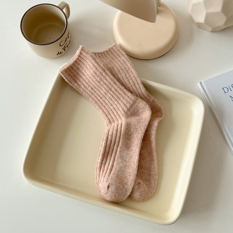 Rufia - 5-Pair Set of Solid Color Wool-Blend Socks