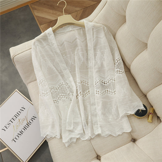 Crosa - Women S Open-Knit Cardigan