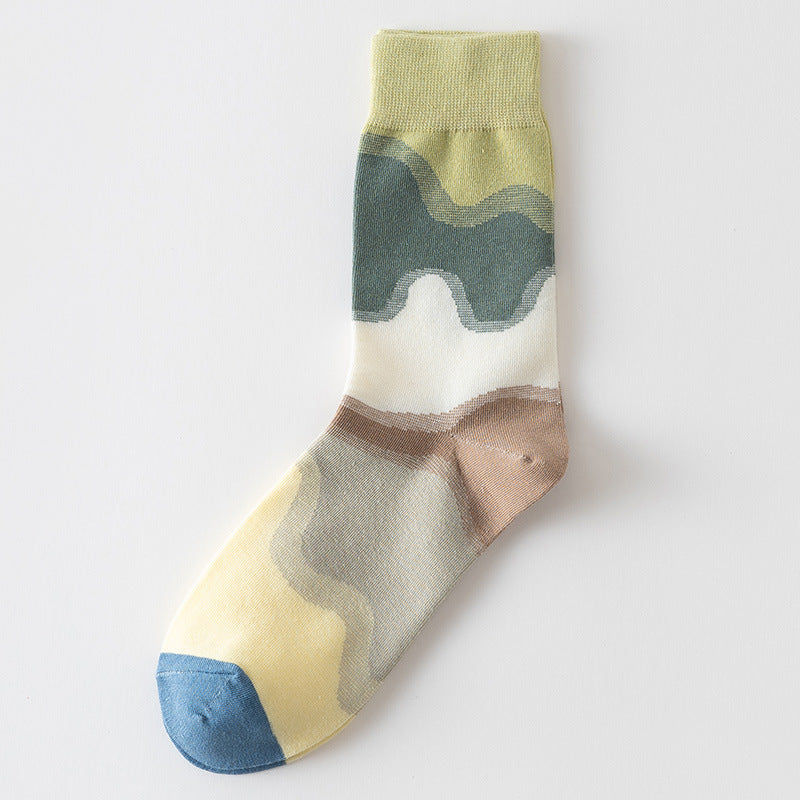 Rufia -Morandi Color Gradient Patchwork Socks
