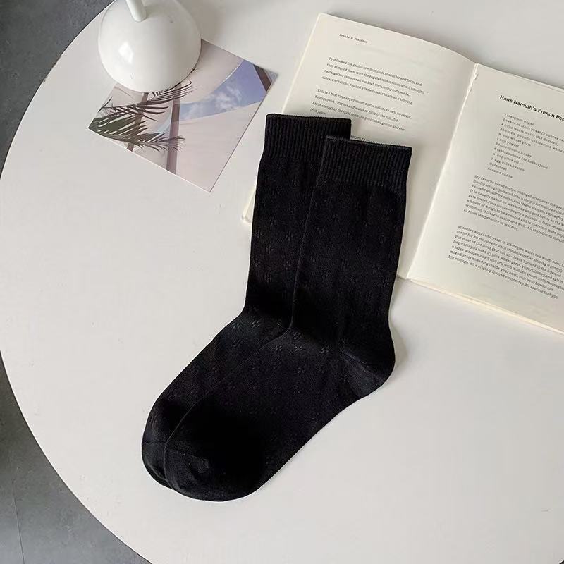 Rufia - Lightweight Knit Floral Crew Socks