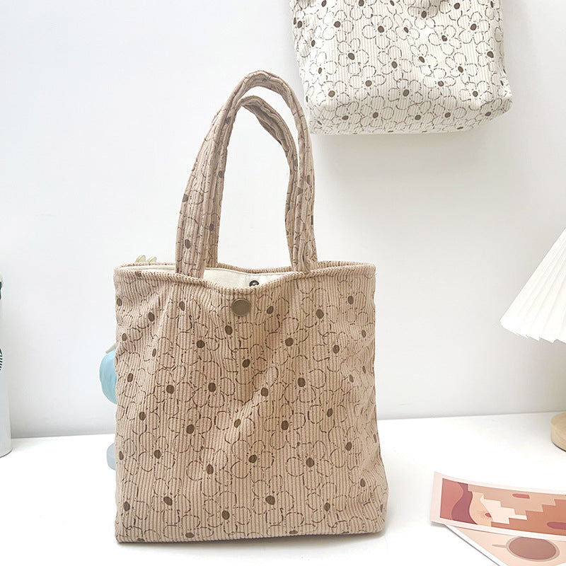 Vintage Sakura Corduroy Tote Bag