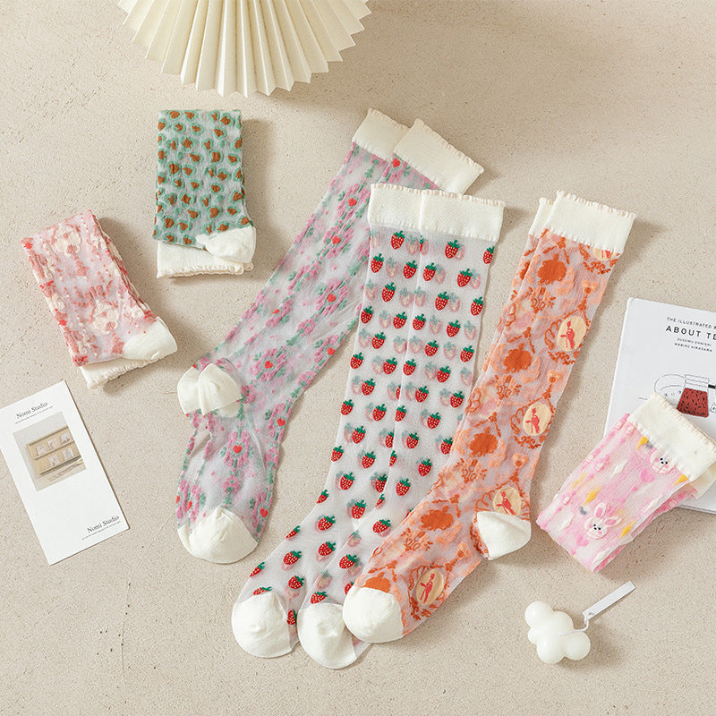 Rufia - Adorable Patterned Summer Stockings