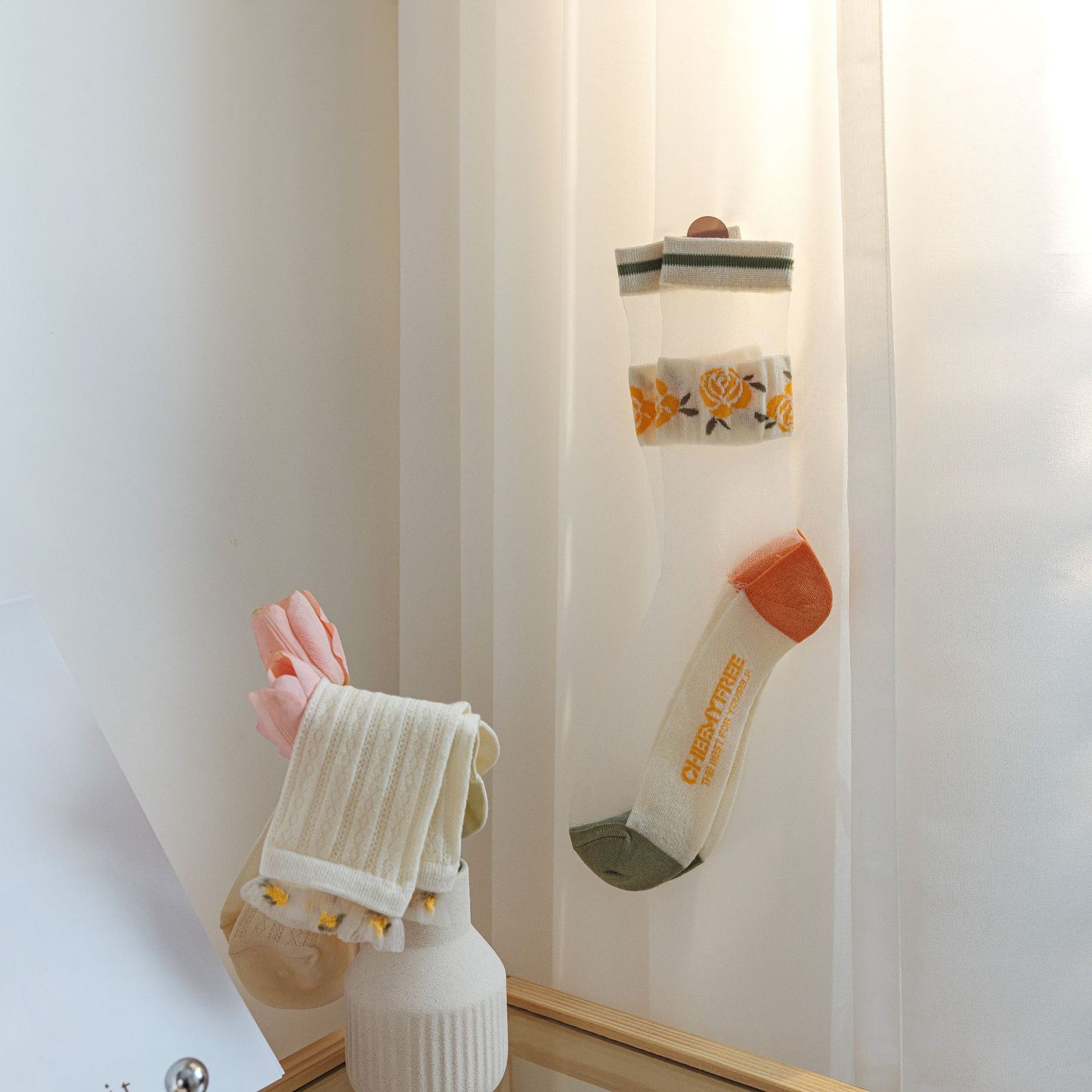 Rufia - 6 Pairs Rose Summer Socks