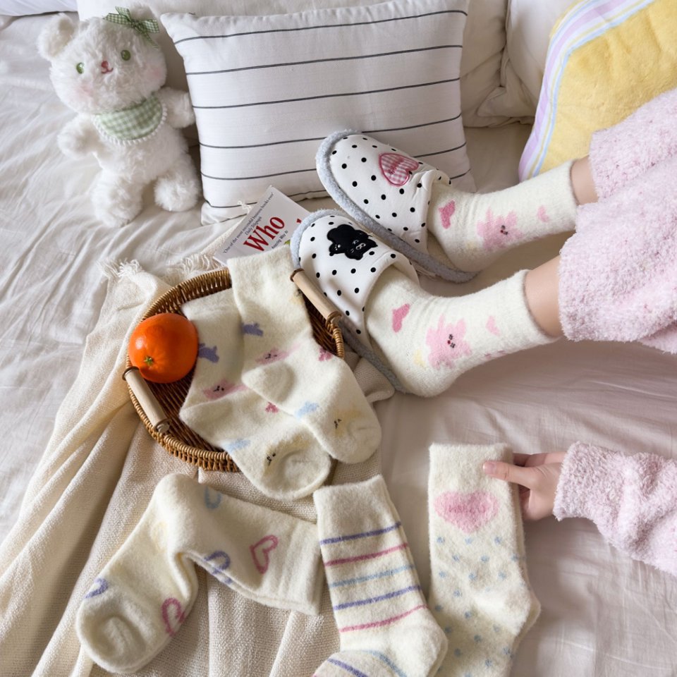 Rufia - Cute Pattern Knit Crew Socks